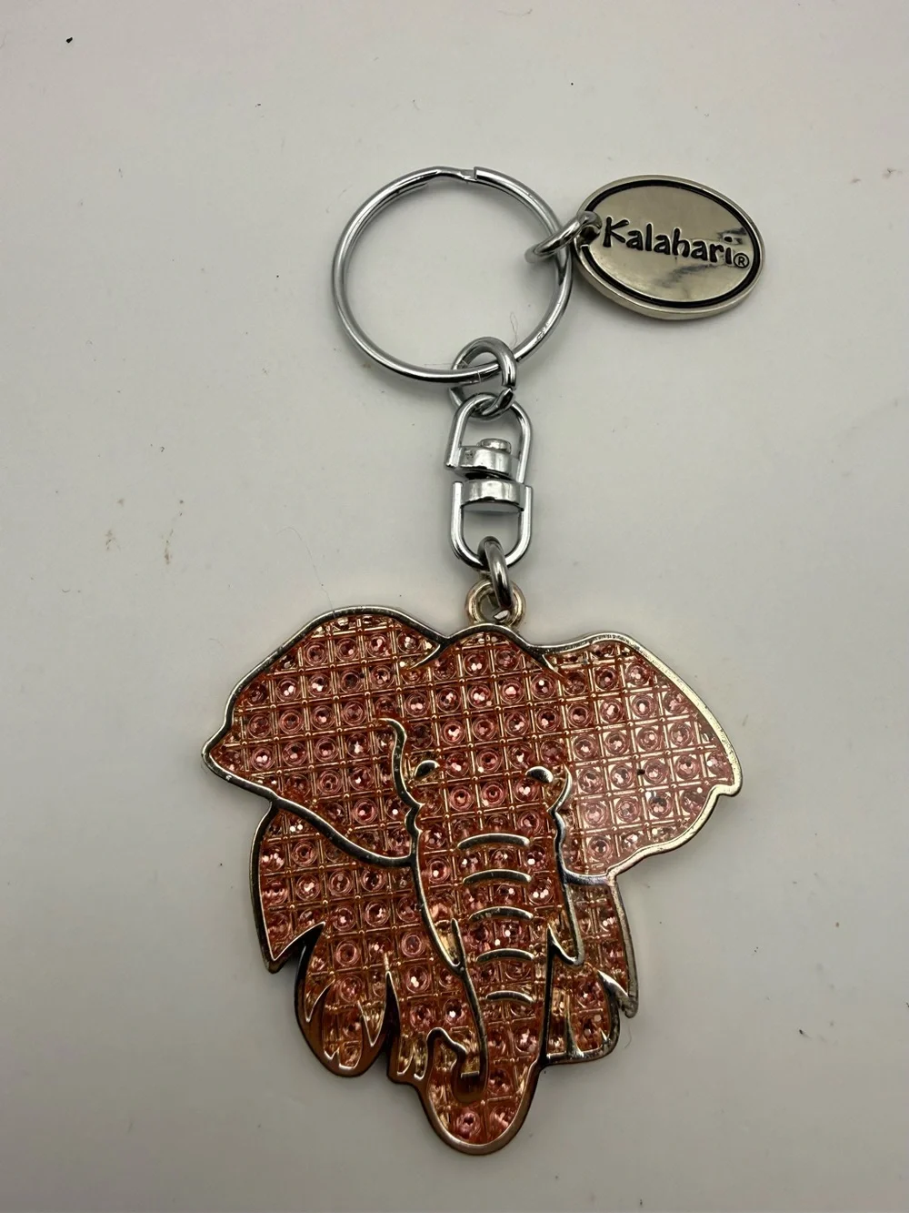 Kalahari Pink Keychain Pendant covered small sparking Rhinestones